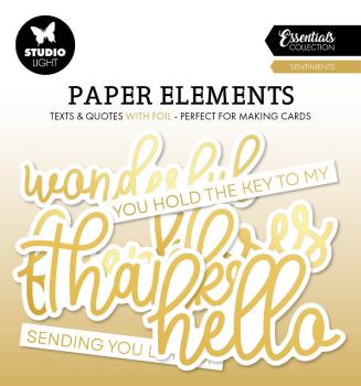 Studio Light - Stanzteile "Sentiments w/ Gold Foil" Die Cuts