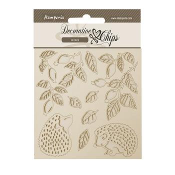 Stamperia - Holzteile 14x14 cm "Hedgehog" Decorative Chips