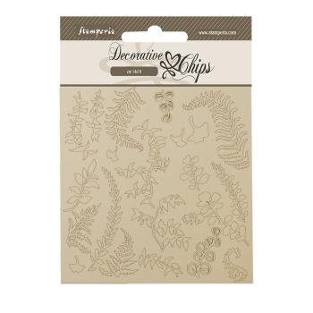 Stamperia - Holzteile 14x14 cm "Branches with Leaves" Decorative Chips