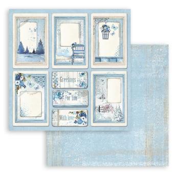 Stamperia - Designpapier "Blue Land Cards" Paper Sheets 12x12 Inch - 10 Bogen