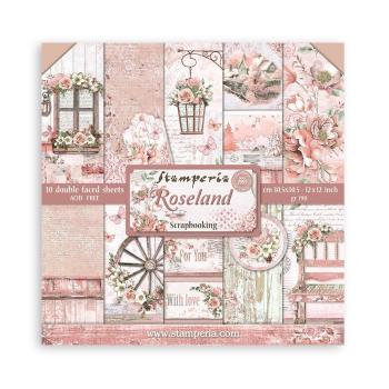 Stamperia - Designpapier "Roseland" Paper Pack 12x12 Inch - 10 Bogen