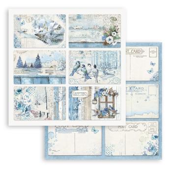 Stamperia - Designpapier "Blue Land" Paper Pack 8x8 Inch - 10 Bogen