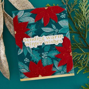 Spellbinders - Glimmer Hot Foil Plate & Dies "Wonderful Winter Sentiments"