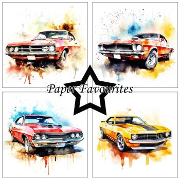 Paper Favourites - Designpapier "Muscle Cars" Paper Pack 6x6 Inch - 24 Bogen