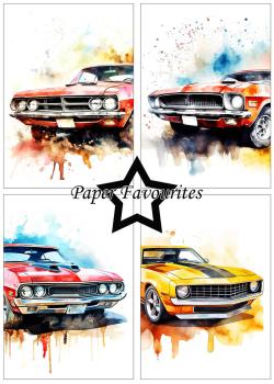 Paper Favourites - Designpapier "Muscle Cars" Paper Pack A5 - 24 Bogen