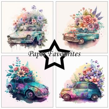 Paper Favourites - Designpapier "Floral Cars" Paper Pack 6x6 Inch - 24 Bogen