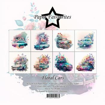 Paper Favourites - Designpapier "Floral Cars" Paper Pack 12x12 Inch 8 Bogen