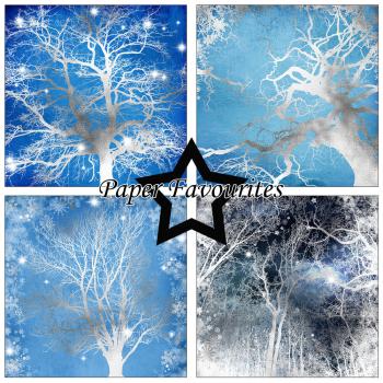 Paper Favourites - Designpapier "Silver Trees" Paper Pack 6x6 Inch - 24 Bogen