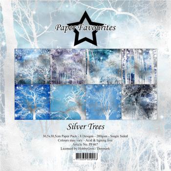 Paper Favourites - Designpapier "Silver Trees" Paper Pack 12x12 Inch 8 Bogen