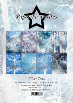 Paper Favourites - Designpapier "Silver Trees" Paper Pack A5 - 24 Bogen