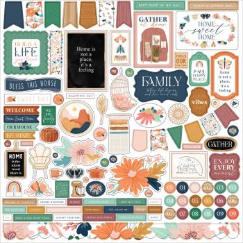 Carta Bella - Aufkleber "At Home" Element Stickers 12x12 Inch 