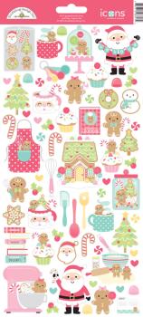 Doodlebug Design - Aufkleber "Gingerbread Kisses" Icons Stickers Sticker