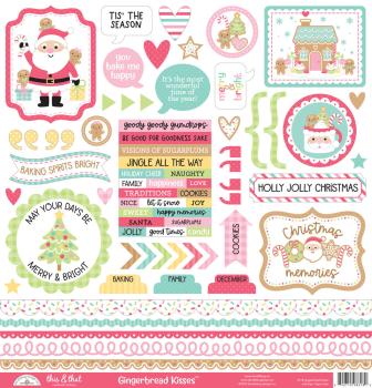 Doodlebug Design - Aufkleber "Gingerbread Kisses" Sticker This & That