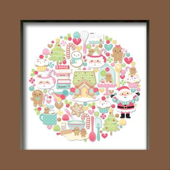 Doodlebug Design - Kit für Schattenbox "Gingerbread Kisses" Shadow Box Kit