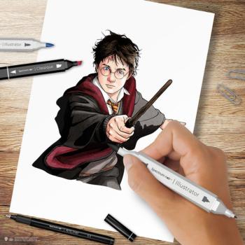 Spectrum Noir - Alkohoholmarker "Harry Potter" Fan-Art Like a Pro Art Kit 