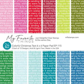 My Favorite Things - Designpapier "Colorful Christmas Text" Paper Pad 6x6 Inch - 24 Bogen