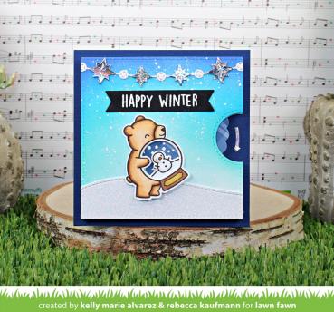 Lawn Fawn - Stanzschablone & Schablone "Reveal Wheel Little Snow Globe: Bear" Add-on Die & Stencil