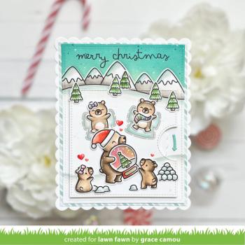 Lawn Fawn - Stanzschablone & Schablone "Reveal Wheel Little Snow Globe: Bear" Add-on Die & Stencil