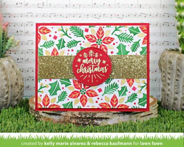 Lawn Fawn - Schablone "Poinsettia Background" Stencil