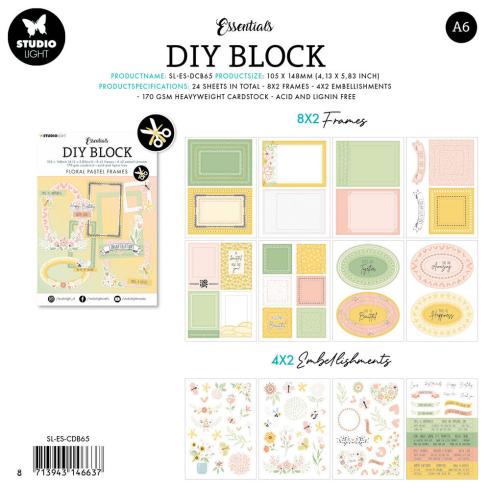 Studio Light - Stanzteile "Floral Pastel Frames" DIY Block A6