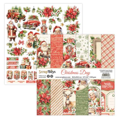 ScrapBoys - Designpapier "Christmas Day" Paper Pack 12x12 Inch - 12 Bogen