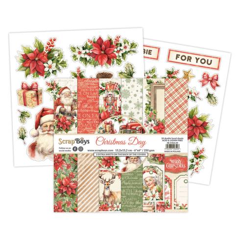 ScrapBoys - Designpapier "Christmas Day" Paper Pack 6x6 Inch - 24 Bogen