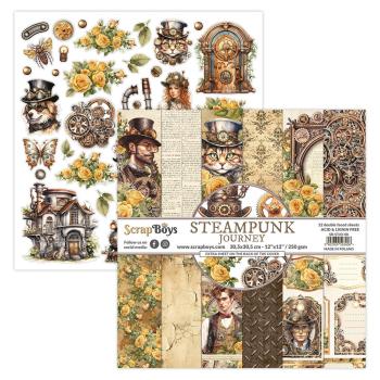 ScrapBoys - Designpapier "Steampunk Journey" Paper Pack 12x12 Inch - 12 Bogen