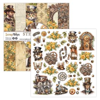 ScrapBoys - Designpapier "Steampunk Journey" Paper Pack 12x12 Inch - 12 Bogen