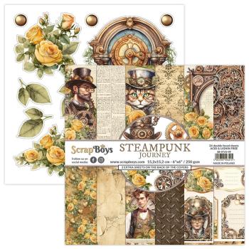 ScrapBoys - Designpapier "Steampunk Journey" Paper Pack 6x6 Inch - 24 Bogen