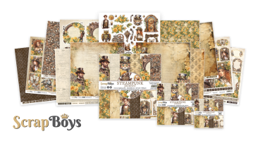 ScrapBoys - Designpapier "Steampunk Journey" Paper Pack 6x6 Inch - 24 Bogen