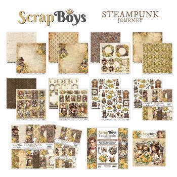 ScrapBoys - Designpapier "Steampunk Journey" Paper Pack 8x8 Inch - 12 Bogen