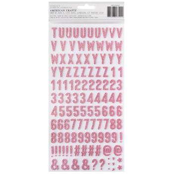 American Crafts - Aufkleber "Alpha Pink Glitter" Sticker