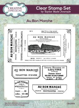 Creative Expressions - Stempelset "Au Bon Marche" Clear Stamps 6x8 Inch Design by Taylor Made Journals
