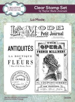 Creative Expressions - Stempelset "La Mode" Clear Stamps 6x8 Inch Design by Taylor Made Journals