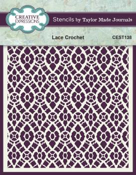 Creative Expressions - Schablone "Lace Crochet" Stencil Design by Taylor Made Journals