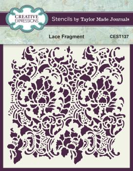 Creative Expressions - Schablone "Lace Fragment" Stencil Design by Taylor Made Journals