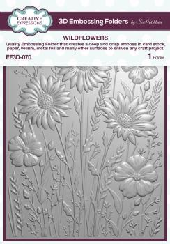 Creative Expressions - 3D Embossingfolder "Wildflowers" Prägefolder Design by Sue Wilson