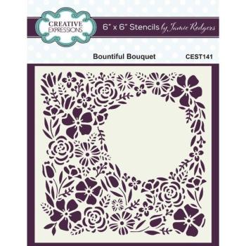 Creative Expressions - Schablone "Bountiful Bouquet" Stencil 6x6 Inch Design by Jamie Rodgers
