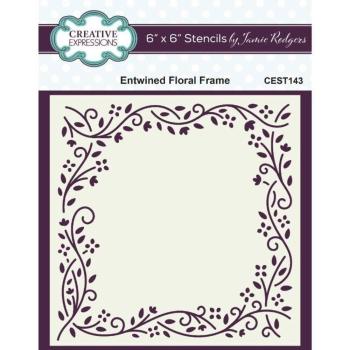 Creative Expressions - Schablone "Entwined Floral Frame" Stencil 6x6 Inch Design by Jamie Rodgers