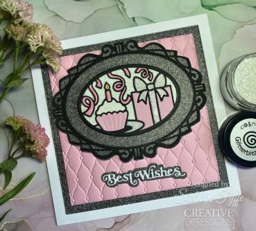 Creative Expressions - Stanzschablone "Shadowed Sentiments Best Wishes" Craft Dies Mini Design by Sue Wilson