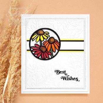 Creative Expressions - Stanzschablone "Shadowed Sentiments Best Wishes" Craft Dies Mini Design by Sue Wilson