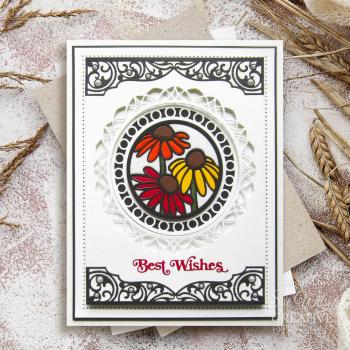 Creative Expressions - Stanzschablone "Shadowed Sentiments Best Wishes" Craft Dies Mini Design by Sue Wilson