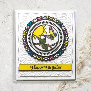 Creative Expressions - Stanzschablone "Shadowed Sentiments Happy Birthday" Craft Dies Mini Design by Sue Wilson