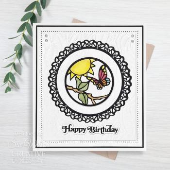 Creative Expressions - Stanzschablone "Shadowed Sentiments Happy Birthday" Craft Dies Mini Design by Sue Wilson