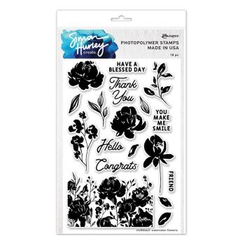 Ranger - Stempelset by Simon Hurley "Watercolor Flowers" Clear Stamps