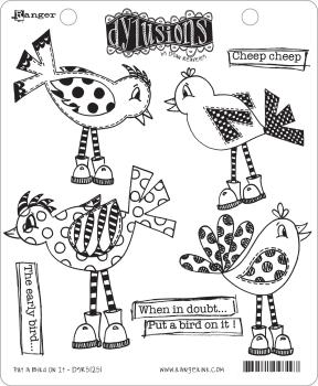 Ranger - Stempelset "Put A Bird On It" Dylusions Cling Stamp 