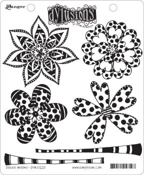 Ranger - Stempelset "Doodle Blooms" Dylusions Cling Stamp 