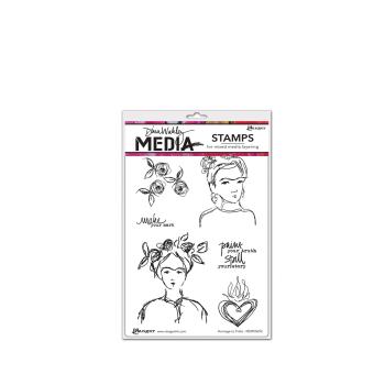 Ranger - Stempelset by Dina Wakley "Homage to Frida" Media Cling Stamp 