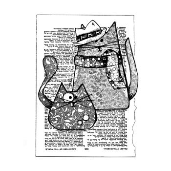 Crafty Individuals - Gummistempel "Trilby Cats" Unmounted Rubber Stamps 