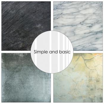 Simple and Basic - Designpapier "Stones & Texture" Paper Pack 12x12 Inch - 8 Bogen 